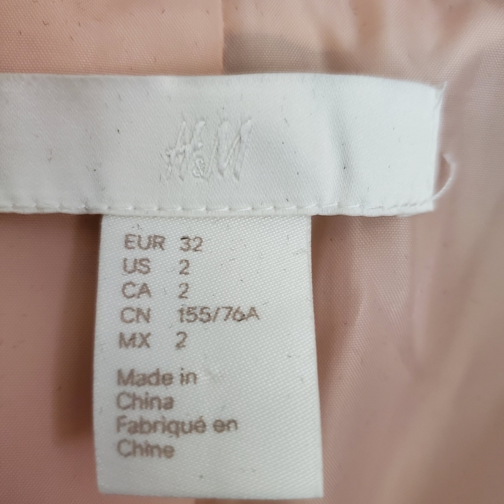 H & M Blush Pea Coat Women's Size 2 - Picture 5 of 14